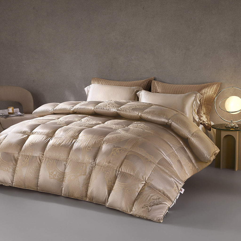 95% Polish White Goose Down Luxury Jacquard Heavy-Weight Quilt